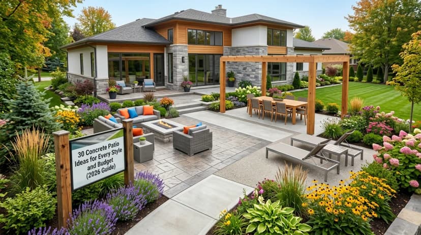 30 Concrete Patio Ideas for Every Style and Budget (2026 Guide)