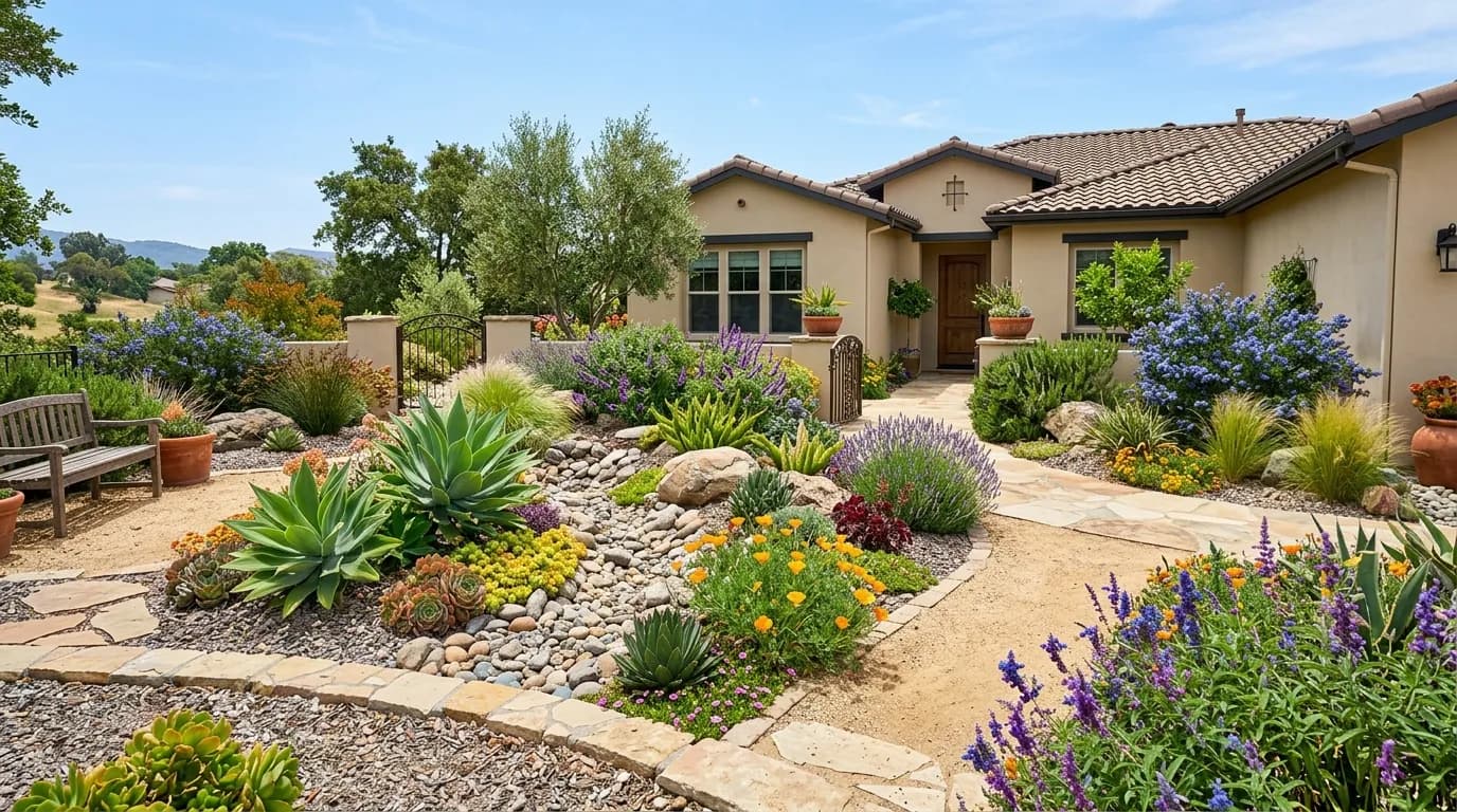 Drought Tolerant Landscaping Ideas for California: 27 Plants & Designs That Thrive