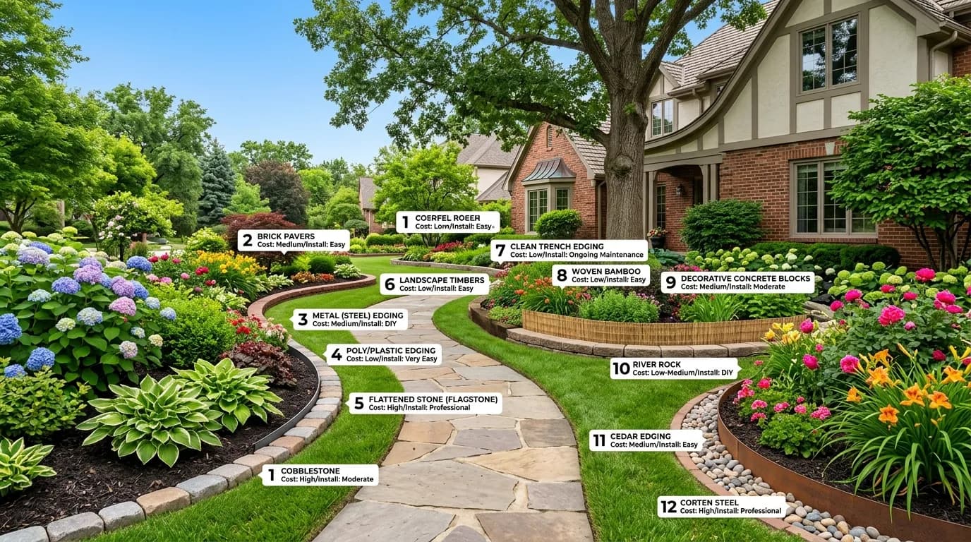 12 Landscape Edging Ideas (Materials, Costs & Installation)