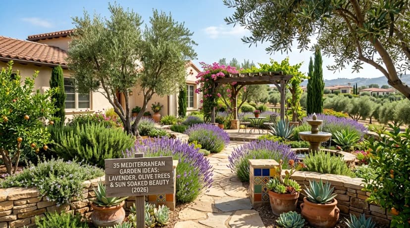 35 Mediterranean Garden Ideas: Lavender, Olive Trees & Sun-Soaked Beauty (2026)