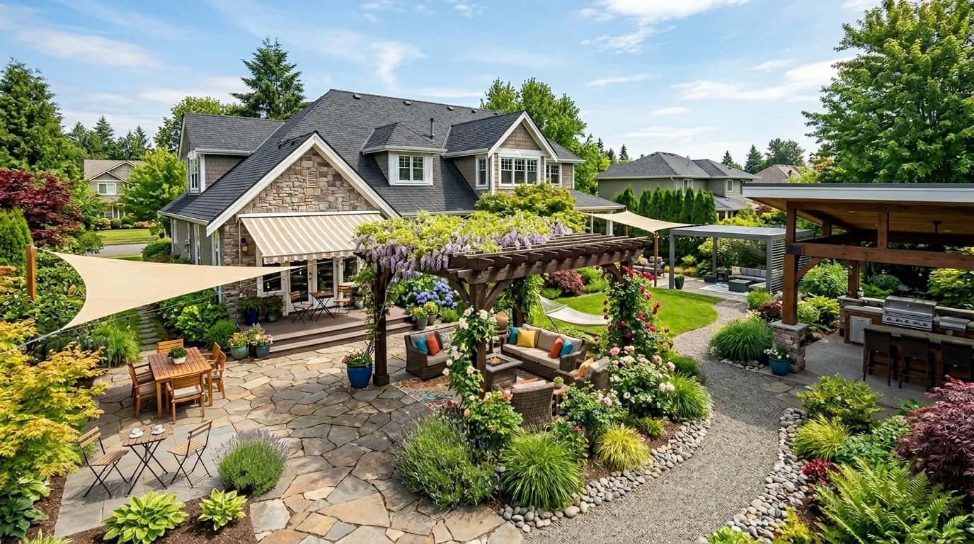 35 Patio Cover Ideas: Pergolas, Shade Sails, Awnings & Covered Patios