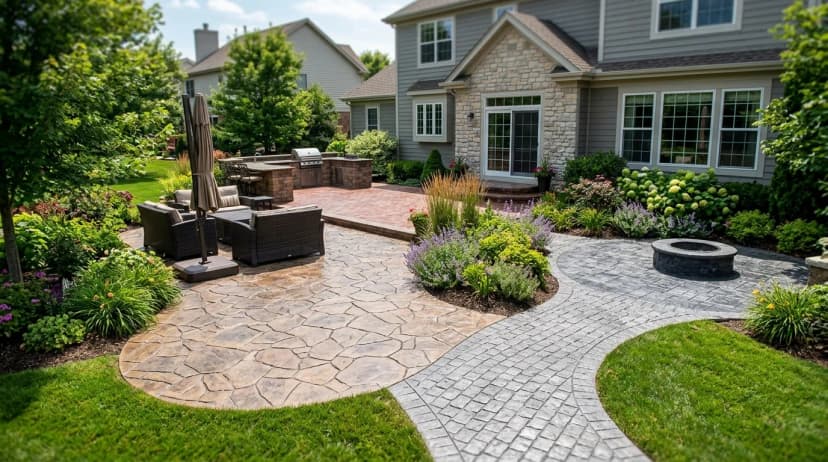 30 Stunning Stamped Concrete Patio Ideas (Patterns, Colors & Costs)