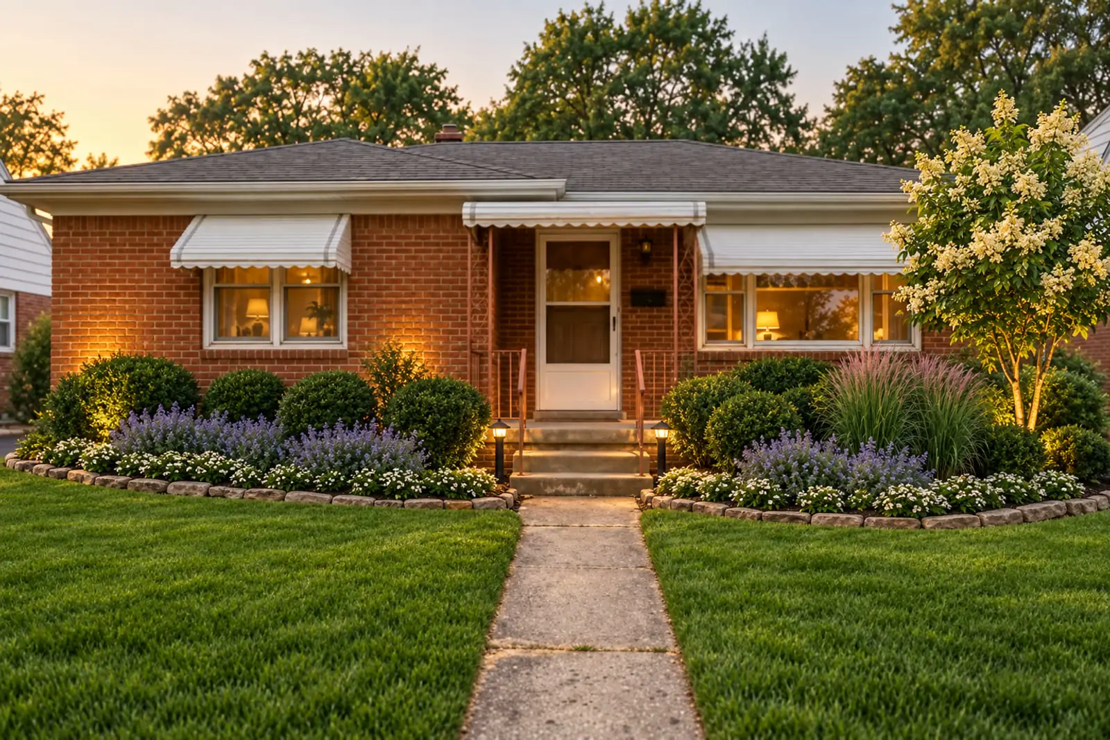 YardCast design, Classic style, AI visualization: Brick ranch