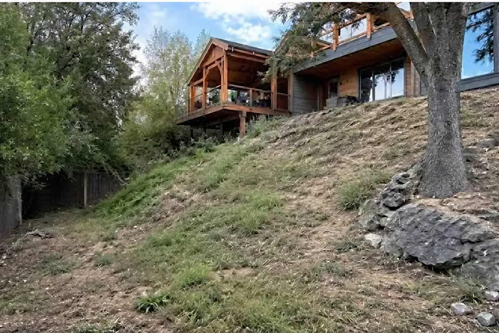 Before: the real photo of the steep hillside
