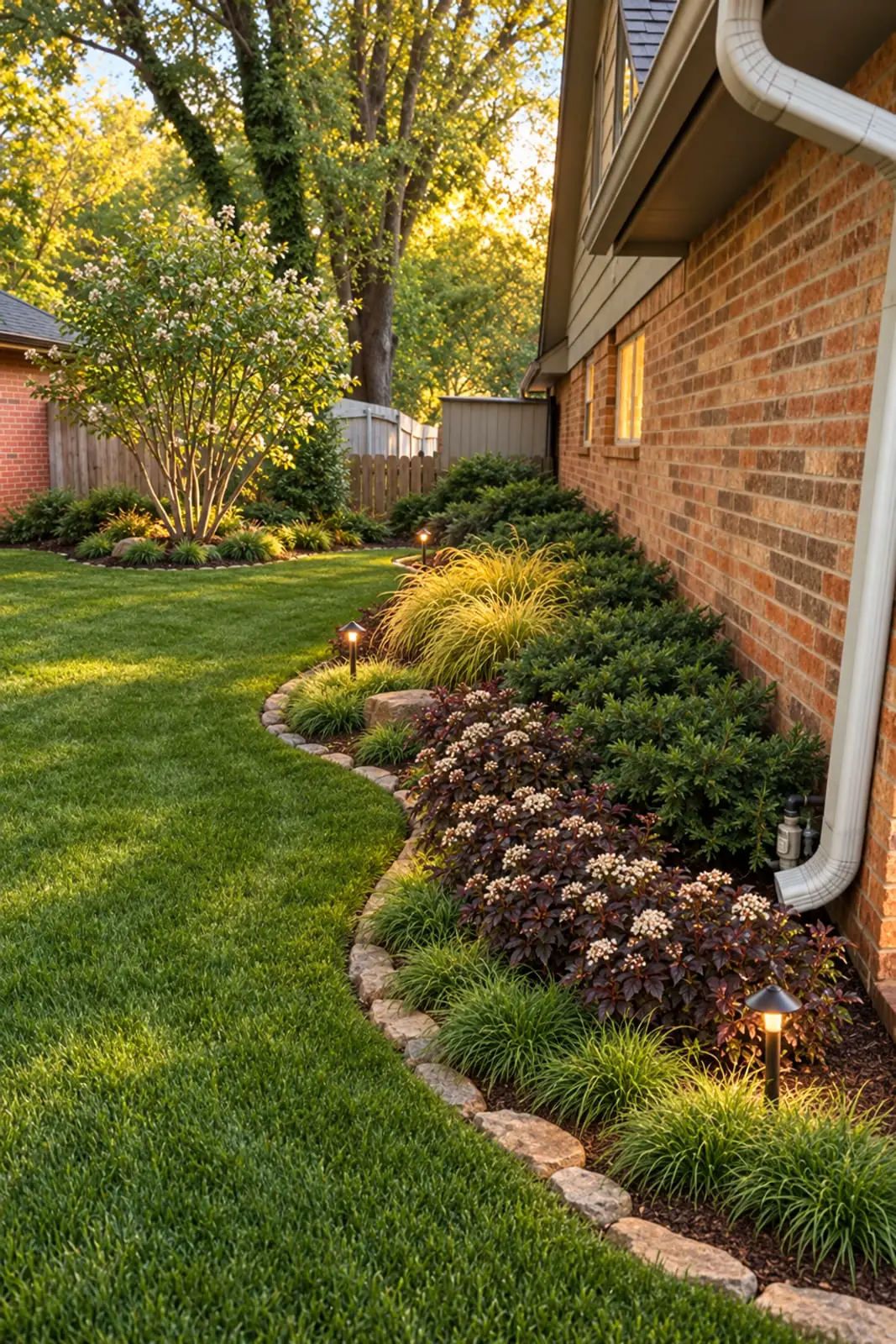 YardCast design, Natural style, AI visualization: Side yard cleanup